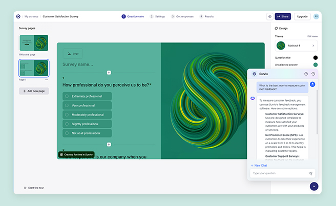 Survio AI klepetalnik