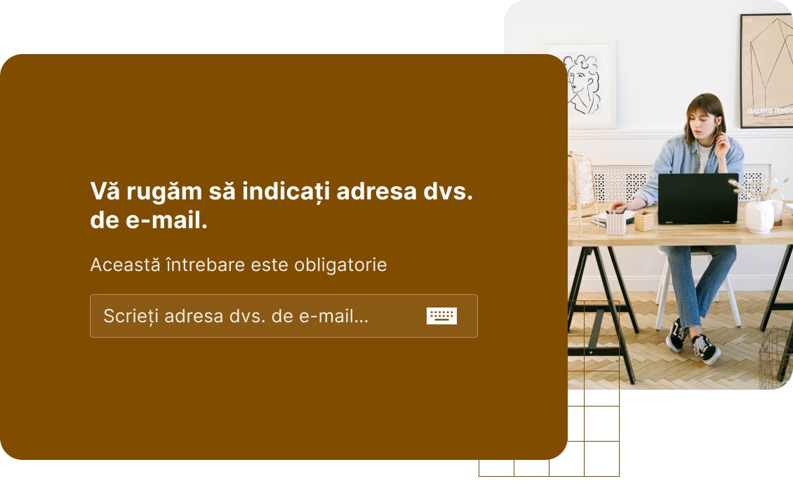 Întrebare cu text deschis - e-mail