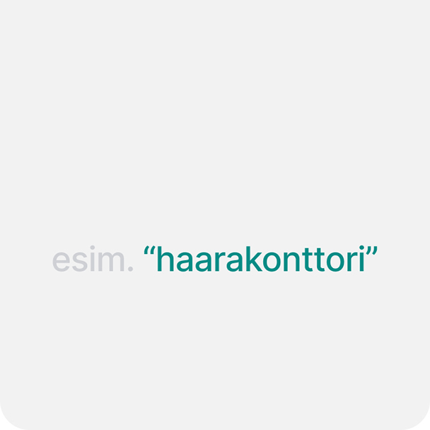 Esimerkki mukautetusta parametrista - haarakonttori