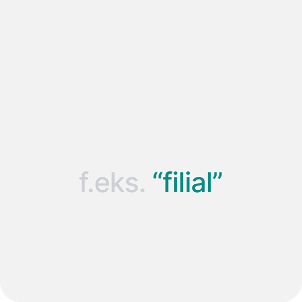 Eksempel på en egendefinert parameter - filial